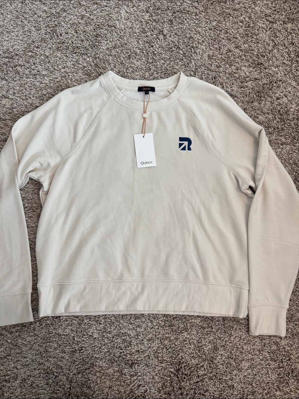 NWT Quince Super Soft Fleece Crew Off White